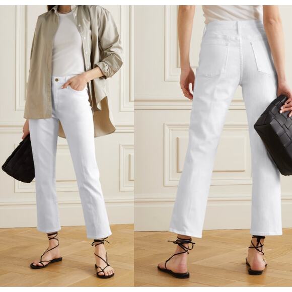 frame le high straight‎ high rise jeans white New size 27 - Picture 1 of 7
